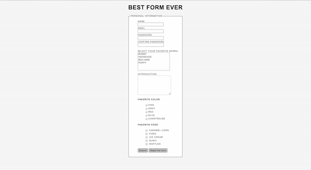sample form