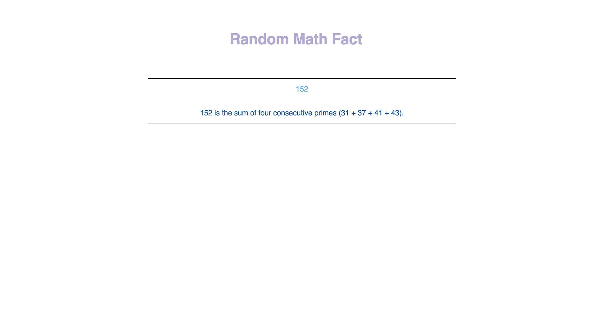 random math fact generator